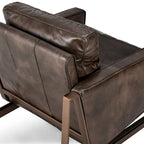 Fauteuil club classique en cuir