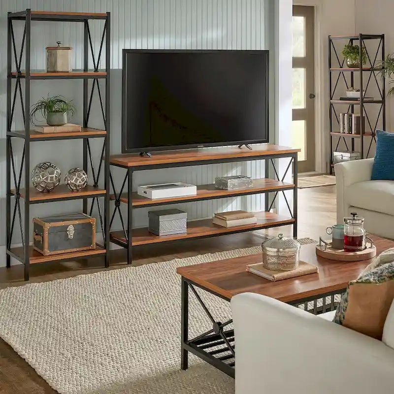 Meuble TV en métal de 62 pouces, adapté aux téléviseurs de 70 pouces et moins.