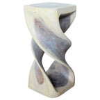 Tabouret-table double torsion en bois 14 po L x 30 po H Huile grise - 14 x 14 x 30