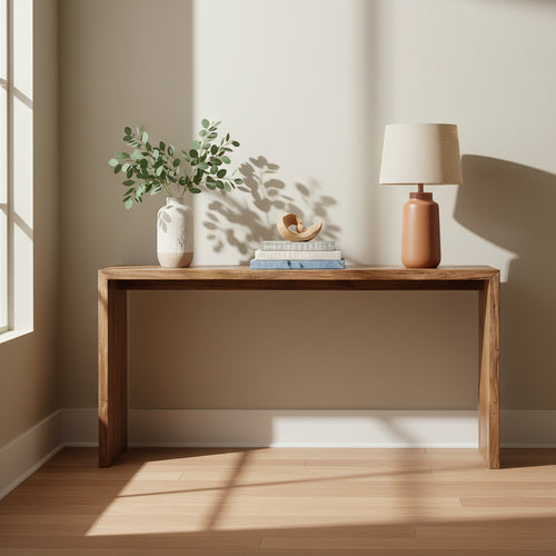 Camila 60-inch Rectangular Reclaimed Teak Waterfall Writing Desk