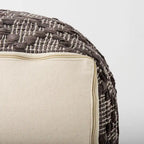Pouf carré en cuir et coton à motif gris