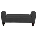 Banc de rangement d'appoint de 55 pouces avec revêtement en velours haute performance, noir