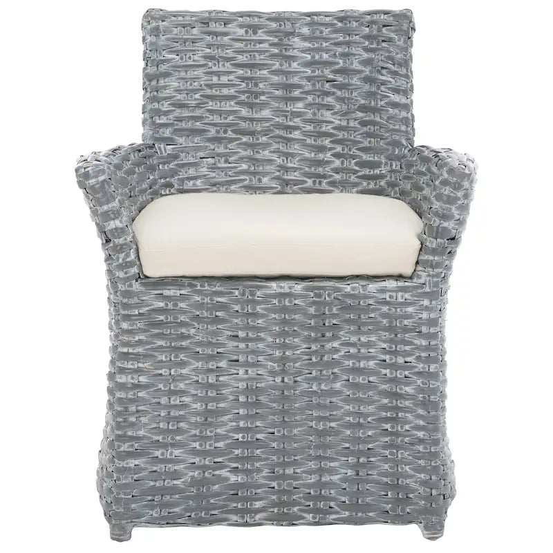 Fauteuil en osier gris délavé - 28 L x 24 P x 33 H - 28Lx24Px33H