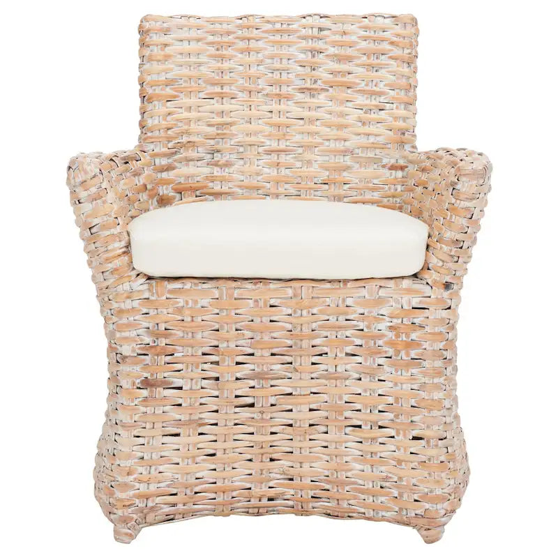 Fauteuil en osier gris délavé - 28 L x 24 P x 33 H - 28Lx24Px33H
