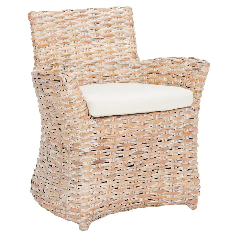Fauteuil en osier gris délavé - 28 L x 24 P x 33 H - 28Lx24Px33H