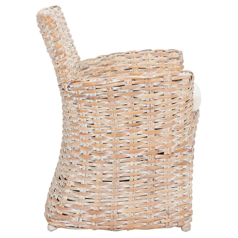 Fauteuil en osier gris délavé - 28 L x 24 P x 33 H - 28Lx24Px33H