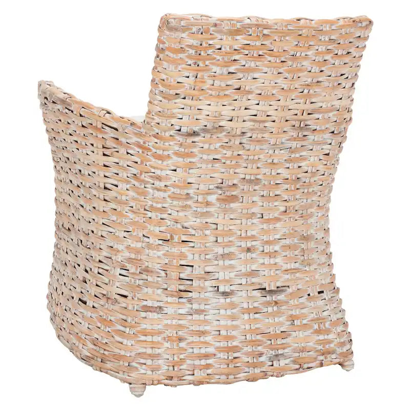 Fauteuil en osier gris délavé - 28 L x 24 P x 33 H - 28Lx24Px33H