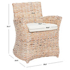 Fauteuil en osier gris délavé - 28 L x 24 P x 33 H - 28Lx24Px33H