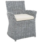Fauteuil en osier gris délavé - 28 L x 24 P x 33 H - 28Lx24Px33H