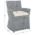 Fauteuil en osier gris délavé - 28 L x 24 P x 33 H - 28Lx24Px33H