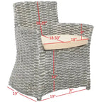 Fauteuil en osier gris délavé - 28 L x 24 P x 33 H - 28Lx24Px33H