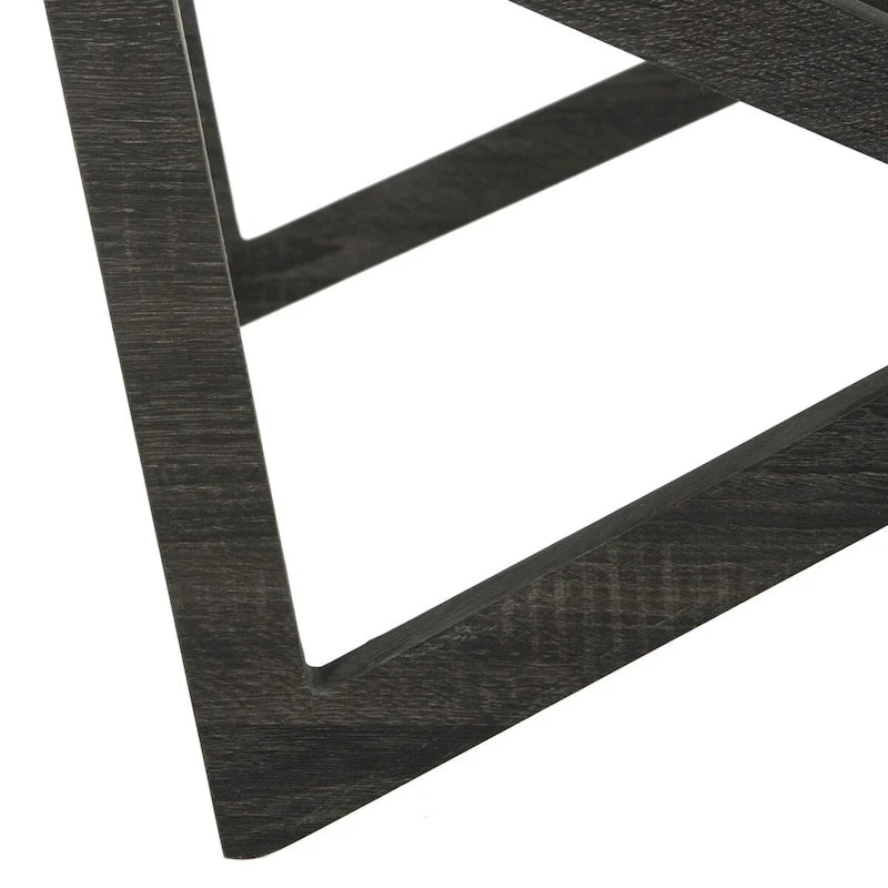 Table basse à plateau en verre style Mid-Century - 33,5 x 33,5 x 14,5 - 34Lx34Px15H