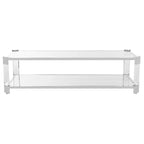 Table basse en verre transparent – 58 L x 26 P x 16 H – 58Lx26Px16H