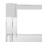 Table basse en verre transparent – 58 L x 26 P x 16 H – 58Lx26Px16H
