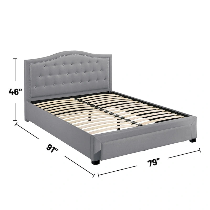 Lit king-size entièrement capitonné avec tiroir de rangement intégré