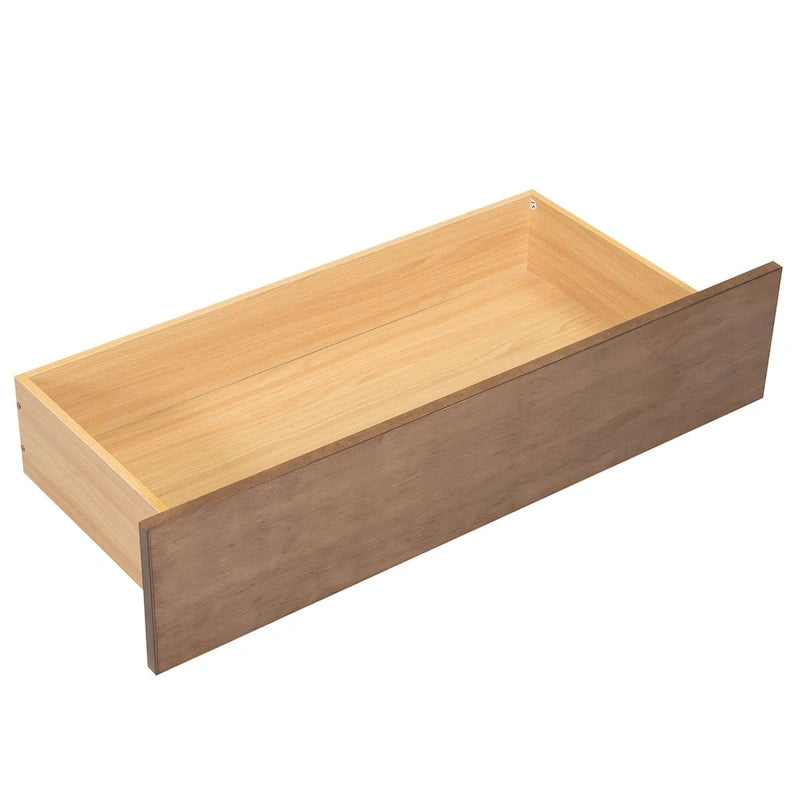 Lit de repos double en bois avec ports USB et tiroirs
