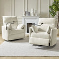 Fauteuil inclinable/à bascule électrique de 96,5 cm pour chambre de bébé avec port USB, ensemble de deux pièces.