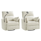 Fauteuil inclinable/à bascule électrique de 96,5 cm pour chambre de bébé avec port USB, ensemble de deux pièces.