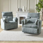 Fauteuil inclinable/à bascule électrique de 96,5 cm pour chambre de bébé avec port USB, ensemble de deux pièces.