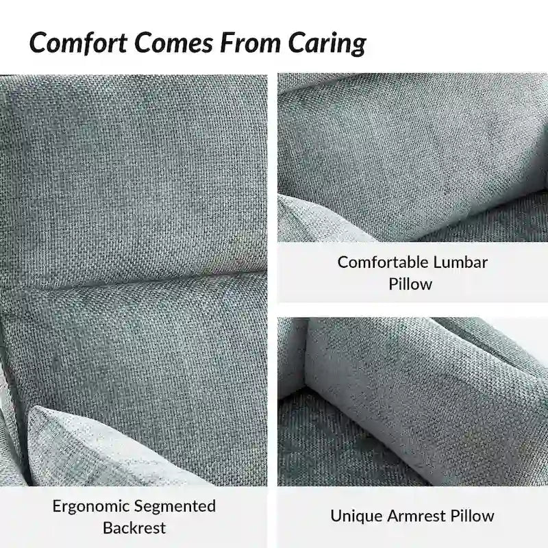 Fauteuil inclinable/à bascule électrique de 96,5 cm pour chambre de bébé avec port USB, ensemble de deux pièces.