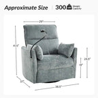 Fauteuil inclinable/à bascule électrique de 96,5 cm pour chambre de bébé avec port USB, ensemble de deux pièces.