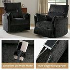 Fauteuil inclinable/à bascule électrique de 96,5 cm pour chambre de bébé avec port USB, ensemble de deux pièces.