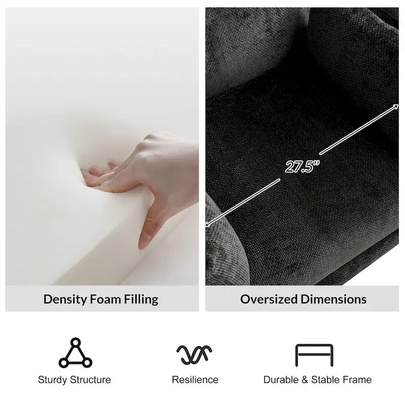 Fauteuil inclinable/à bascule électrique de 96,5 cm pour chambre de bébé avec port USB, ensemble de deux pièces.
