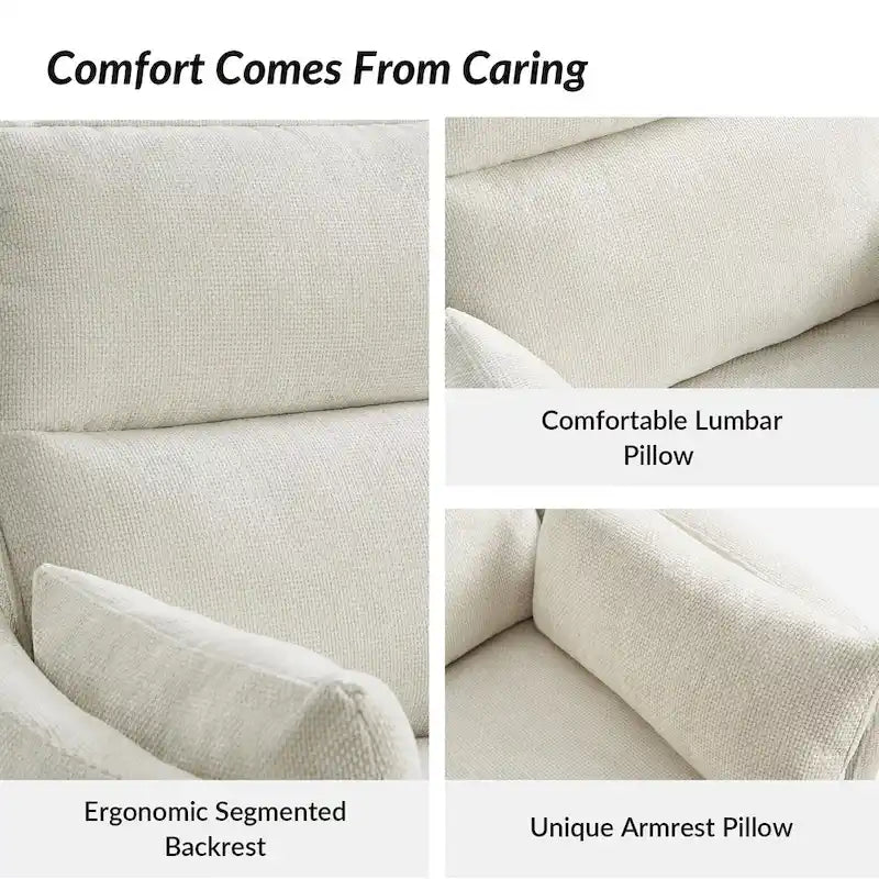 Fauteuil inclinable/à bascule électrique de 96,5 cm pour chambre de bébé avec port USB, ensemble de deux pièces.