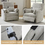 Fauteuil inclinable/à bascule électrique de 96,5 cm pour chambre de bébé avec port USB, ensemble de deux pièces.