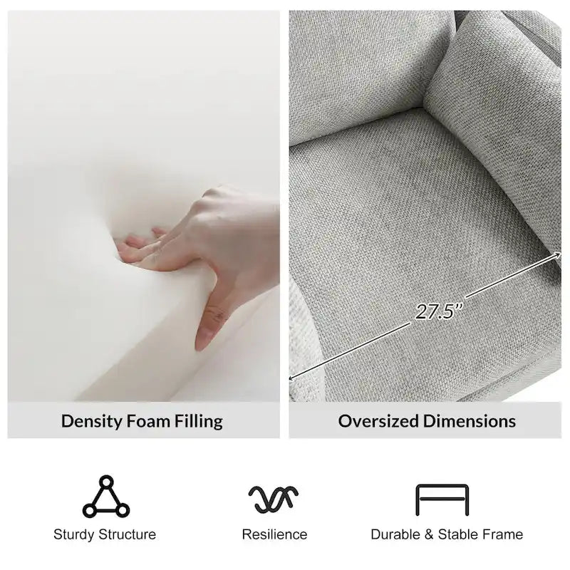 Fauteuil inclinable/à bascule électrique de 96,5 cm pour chambre de bébé avec port USB, ensemble de deux pièces.