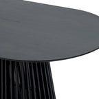 Table de salle à manger ovale en bois massif de 79 pouces avec base à lattes