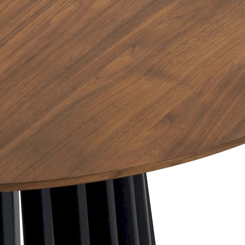Table de salle à manger ovale en bois massif de 79 pouces avec base à lattes