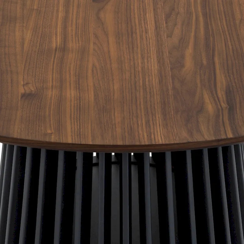Table de salle à manger ovale en bois massif de 79 pouces avec base à lattes