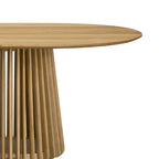Table de salle à manger ovale en bois massif de 79 pouces avec base à lattes