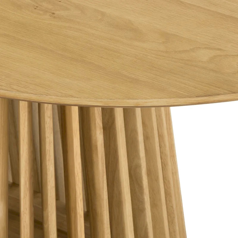 Table de salle à manger ovale en bois massif de 79 pouces avec base à lattes