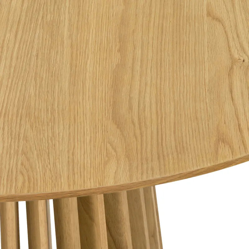 Table de salle à manger ovale en bois massif de 79 pouces avec base à lattes