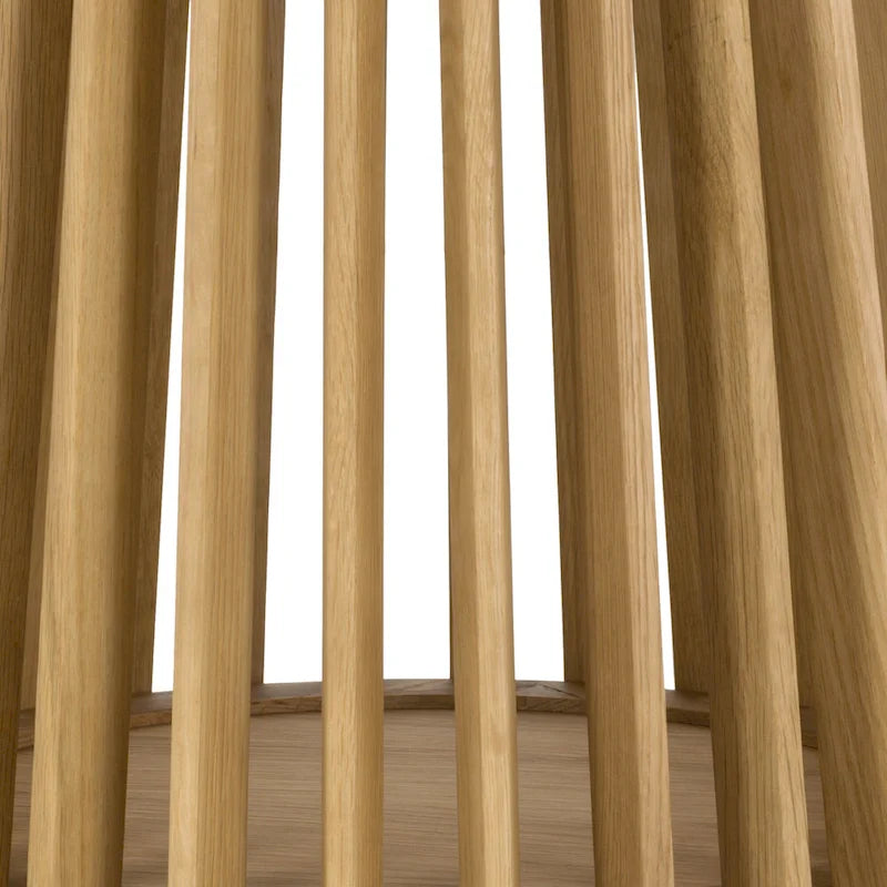 Table de salle à manger ovale en bois massif de 79 pouces avec base à lattes