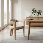 Modrest Belton Modern Off-White Fabric & White Wash Oak Dining Chair