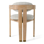 Chaise de salle à manger moderne en tissu blanc cassé et chêne blanchi