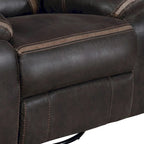 Fauteuil inclinable manuel coulissant de 41 pouces, avec coussin supérieur, en similicuir marron foncé
