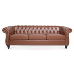 GEITIN 84.65 Canapé Chesterfield 3 places avec accoudoirs arrondis en PU