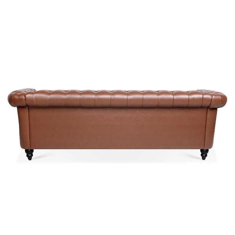 GEITIN 84.65 Canapé Chesterfield 3 places avec accoudoirs arrondis en PU
