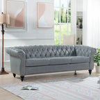 GEITIN 84.65 Canapé Chesterfield 3 places avec accoudoirs arrondis en PU