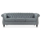 GEITIN 84.65 Canapé Chesterfield 3 places avec accoudoirs arrondis en PU