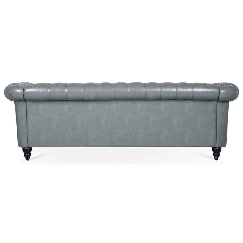 GEITIN 84.65 Canapé Chesterfield 3 places avec accoudoirs arrondis en PU