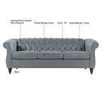 GEITIN 84.65 Canapé Chesterfield 3 places avec accoudoirs arrondis en PU