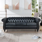 GEITIN 84.65 Canapé Chesterfield 3 places avec accoudoirs arrondis en PU