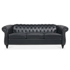 GEITIN 84.65 Canapé Chesterfield 3 places avec accoudoirs arrondis en PU