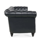 GEITIN 84.65 Canapé Chesterfield 3 places avec accoudoirs arrondis en PU