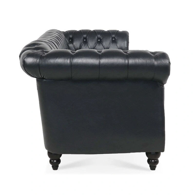 GEITIN 84.65 Canapé Chesterfield 3 places avec accoudoirs arrondis en PU